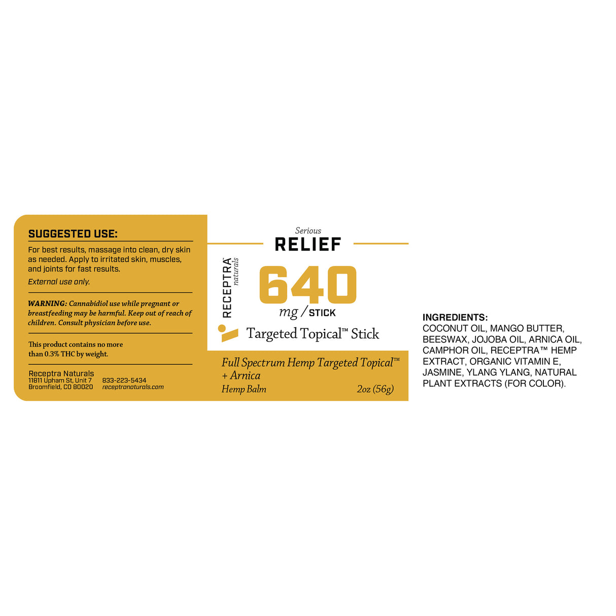 Serious Relief + Arnica Targeted Topical™ Stick CBD