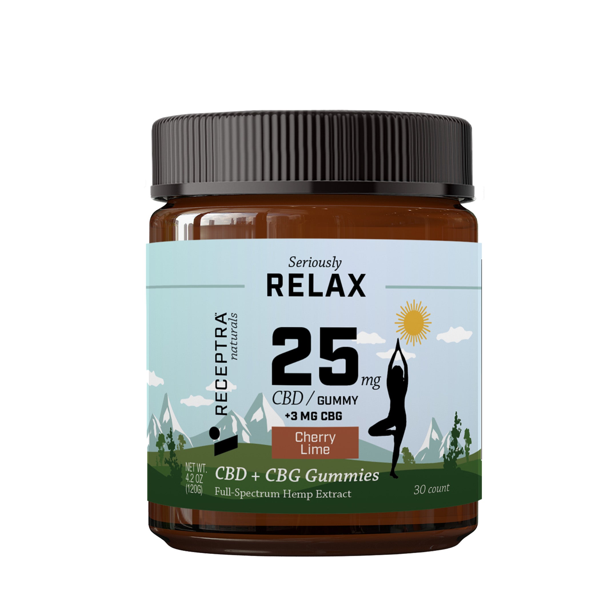 Relax 25mg CBD + CBG Gummies / 30ct - Receptra