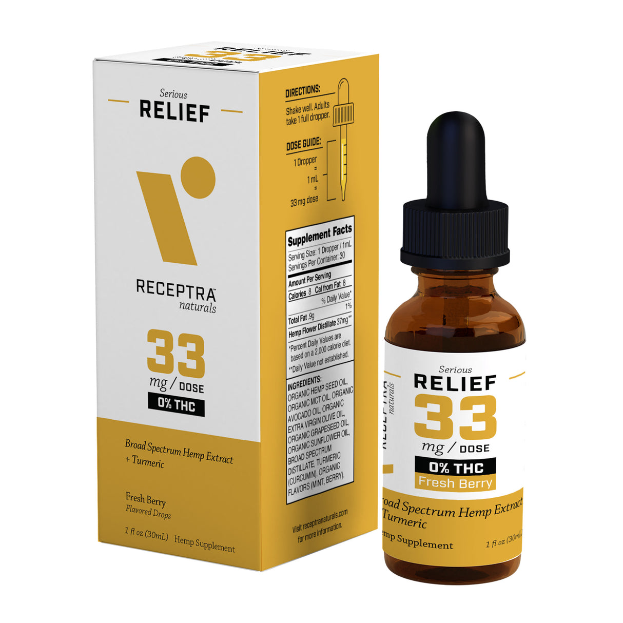 Relief CBD Oil + Turmeric 0% THC Tincture 33mg